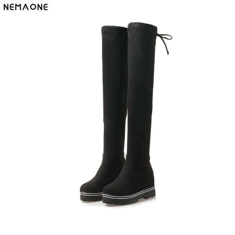 

NEMAONE women over the knee boots height increasing woman winter autumn boots ladies shoes large size 42 43