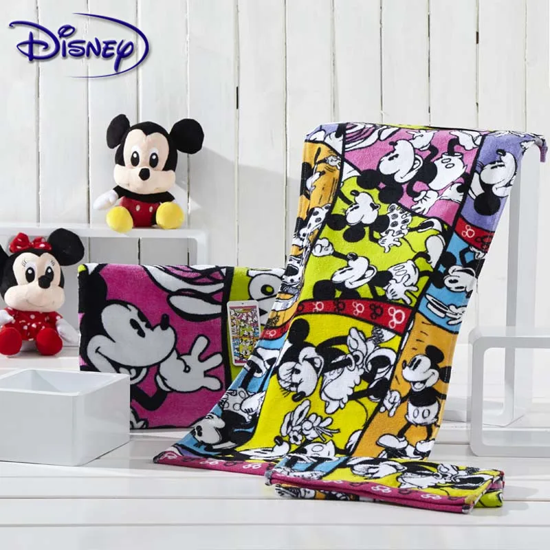 

Disney Newborn Baby Mickey Cotton Towel Wash Home Cartoon Minnie Bath Men And Women Towel Children Rectangular Towel