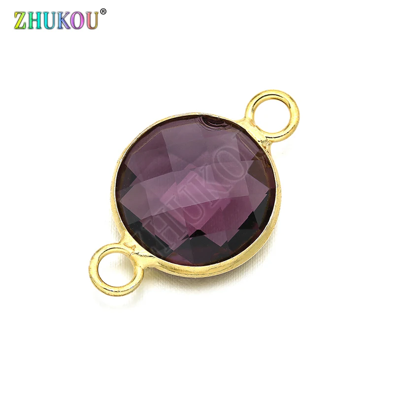 

1pcs 13*21mm Charms Women Necklace Pendants Cubic Zirconia Round Connectors DIY Jewelry Findings Accessories, Model: VS284C