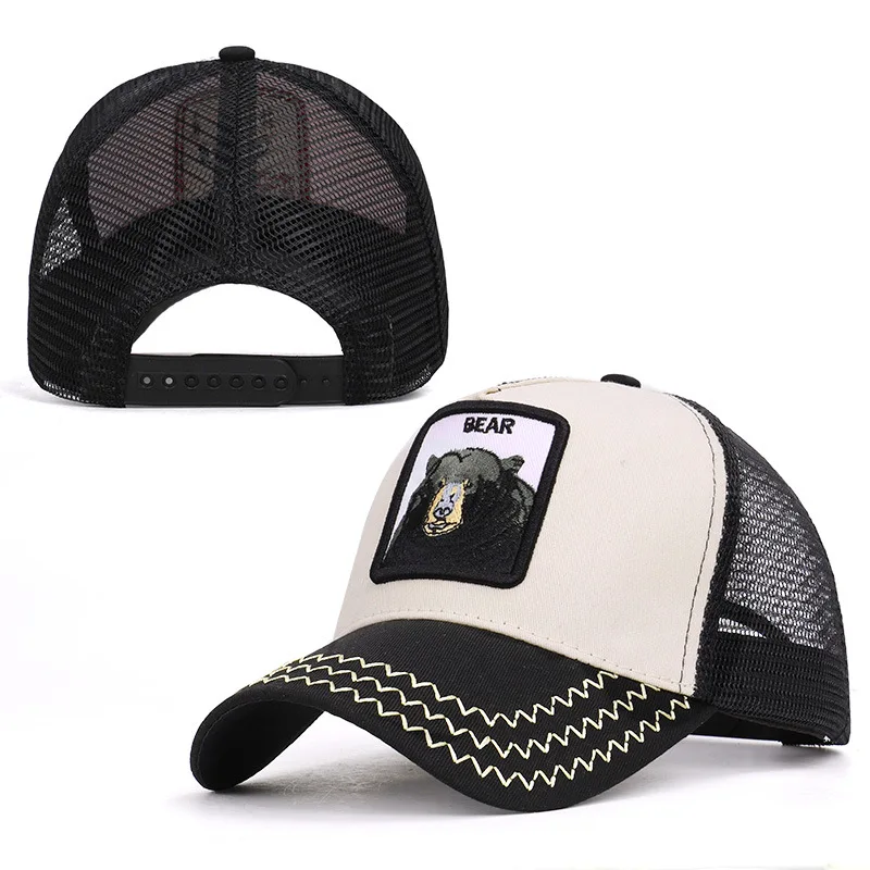 

Bear Baseball Cap Men Women Summer Animal Cap Mesh Spongy Fabric 6 Choose