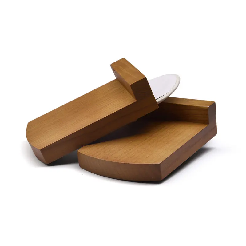  FANXI Earring display stand Ear stud holder with Solid wood and Beige or Grey microfiber internal f