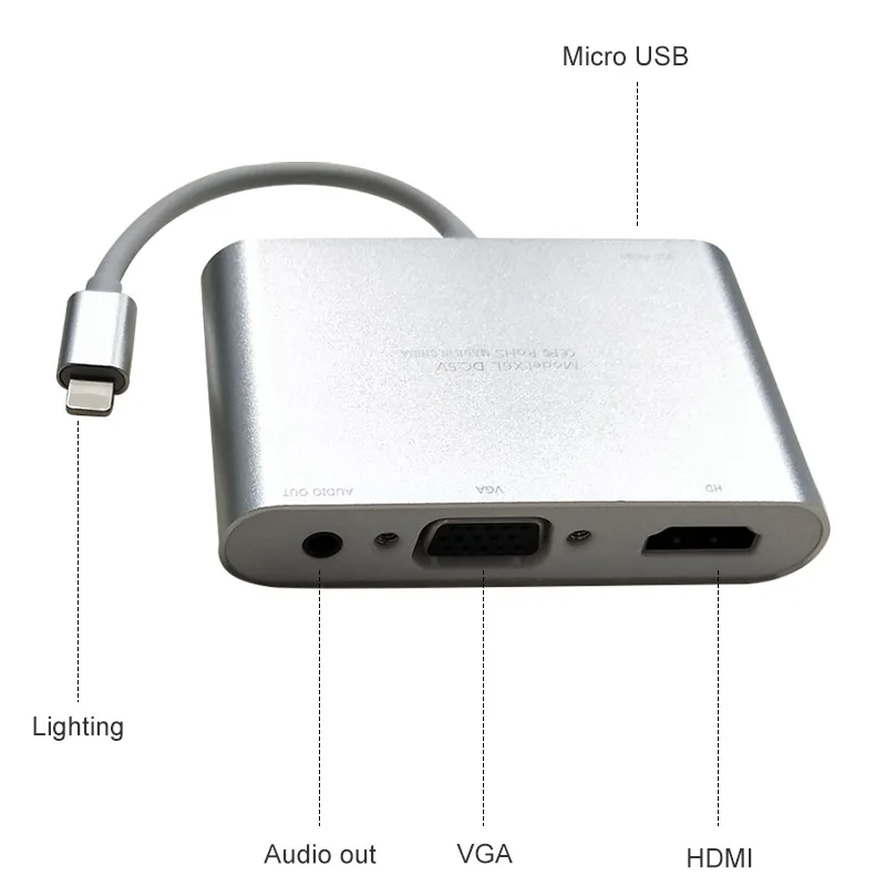 Для освещения к HDMI vga-разъем аудио ТВ Кабельный адаптер-переходник для iPhone X iPhone 8 Plus, 7, 7 Plus, 6, 6 S, для iPad серии YH2