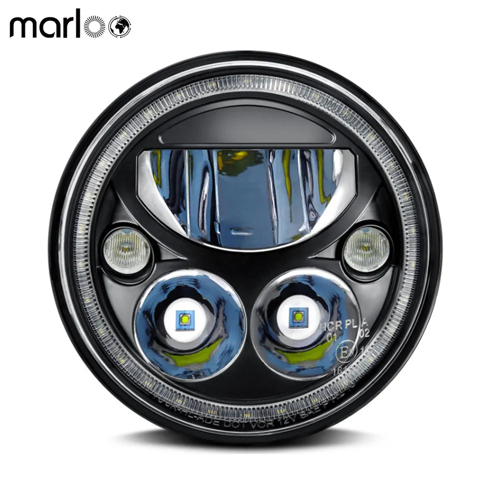 

Marloo Emarked Motorcycles 7 Inch Round Vortex LED Halo Headlight For Harley Davidson Jeep Wrangler JK Etc