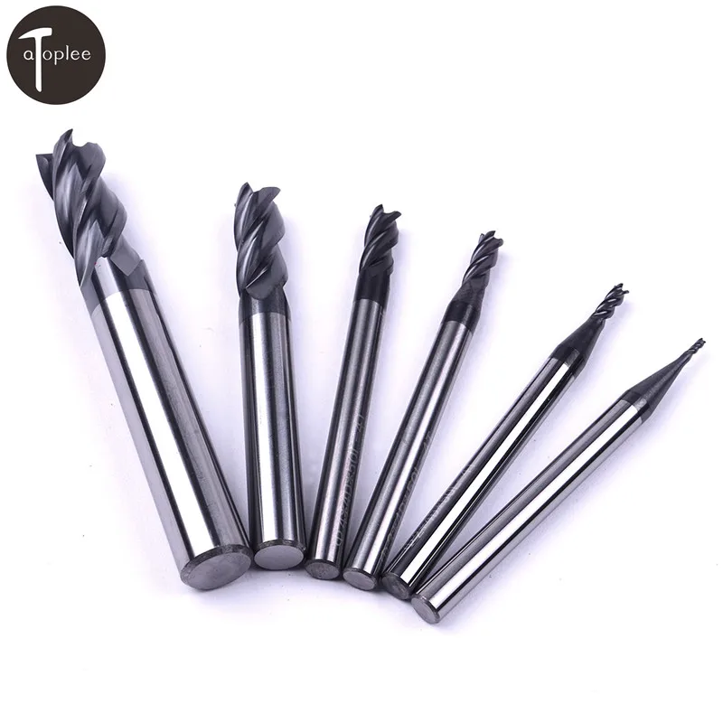 1PC Tungsten Steel End Mill 4mm 6mm 8mm Straight Shank 4 Flute Milling CNC Cutter Drill Bits 1-8mm Bit Set | Инструменты