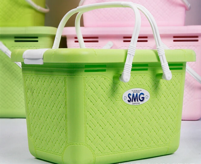 1 قطعة متعددة الوظائف رشاقته البلاستيك المنزل القرطاسية سلة الغسيل ألعاب الأطفال حقيبة التخزين أضعاف نزهة الحقيبة صندوق تخزين EJG 0702