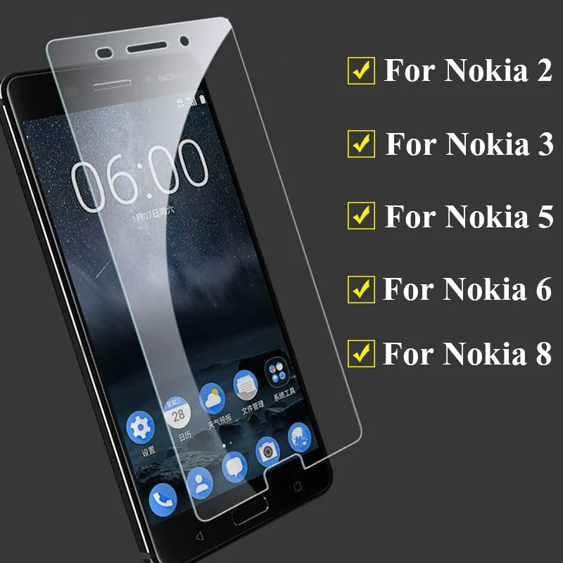 Для Nokia 6 Glas Защитное стекло для 3 2 5 8 Nokia2 Nokia3 Nokia5 Nokia6 Nokia8 Защитная пленка