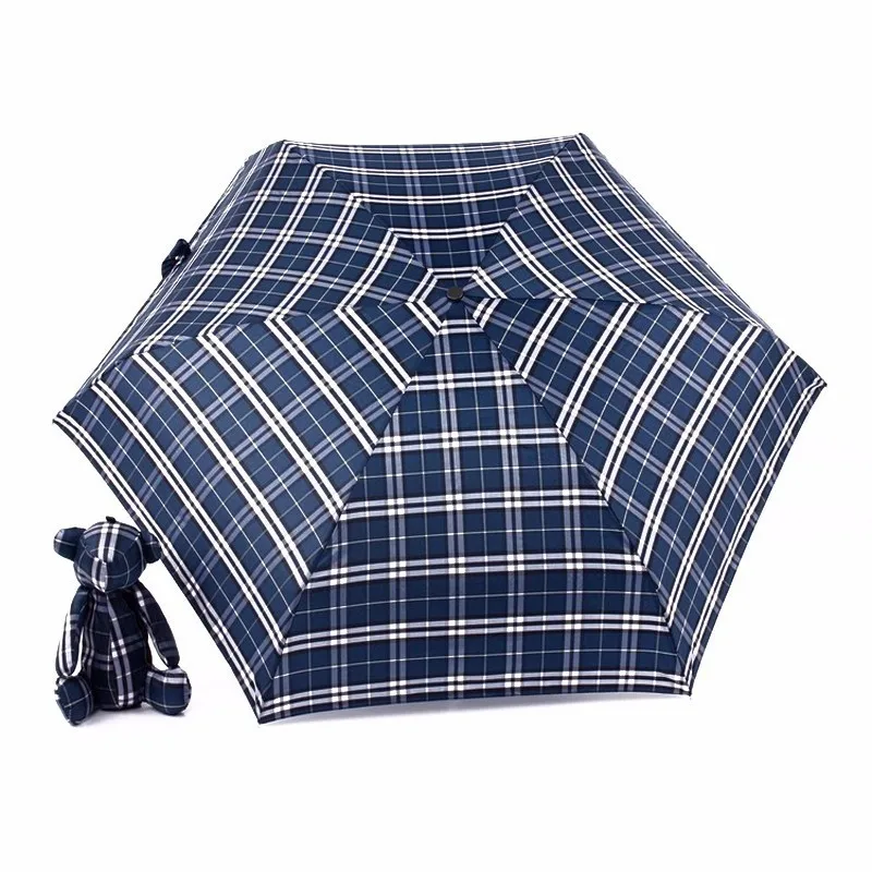 FGHGF креативная Милая мультяшная лампа 5 складная вешалка для зонтов и сумок детские игрушки дождь женский милый плед решетки Медведь пляж зонтик