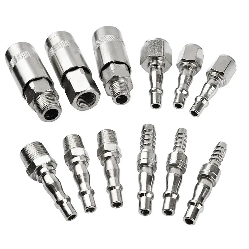 

12pcs Air Line Hose Compressor Fitting Connector Quick Release Set 1/4 3/8 BSP AT360