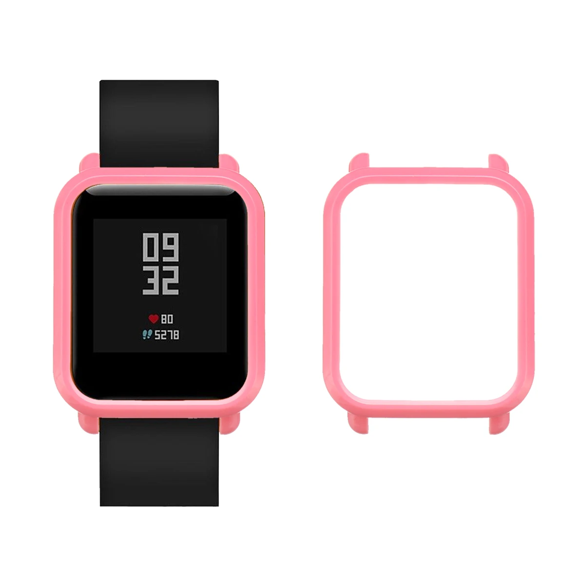 Розовый TPU полное покрытие мягкая пленка PC Чехол протектор оболочка для Xiaomi Huami Amazfit Bip часы Молодежные часы рамка Крышка пленка защита - Цвет: Розовый