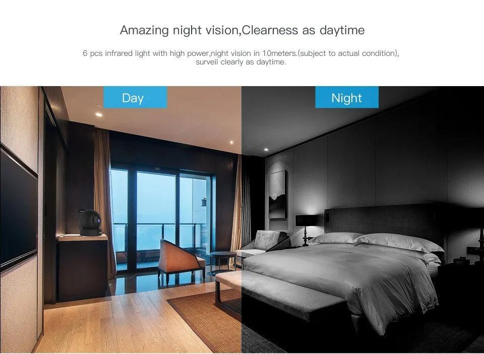 1080P Wireless WIFI PT IP Camera with Motion Detection 2 Way Intercom Cloud Auto Storage P2P Webcam Camcorder Video Recorder_F6