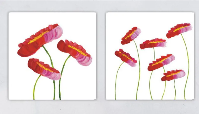 

Hand-painted Abstract Red Flowers Oil Painting on Canvas Handmade Acrylic FloralPaintings Modern Home Decor Wall Art Picture