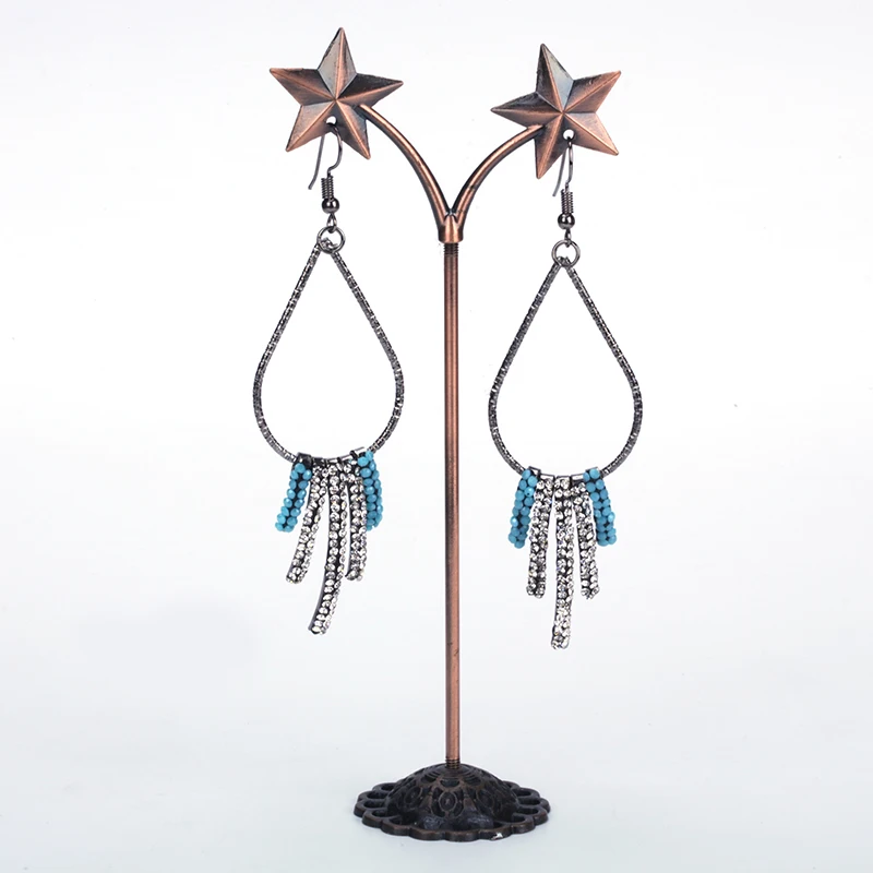 

dankaishi Waterdrop Earrings with Rhinestone Tassel Fashion Simple Style Girls Women Birthday Gift Big Drop Dangle Earrings