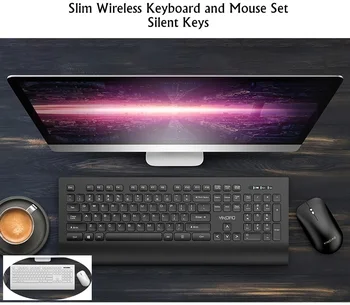 

YINDIAO A6 Slim Ergonomic USB Wireless Keyboard and Mouse Set Desktop,Notebook,Smart TV Keyboard Silent and Quiet Keys