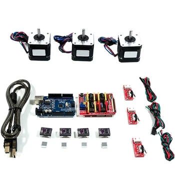 

Arduino Cnc Kit W/ Uno + Shield+ Stepper Motors Drv8825 Endstop A4988 Grbl