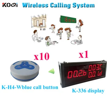 

Restaurant Wireless Ordering System Best After-sale Service Vibrating Wireless Call Service( 1pcs display+ 10pcs call button)