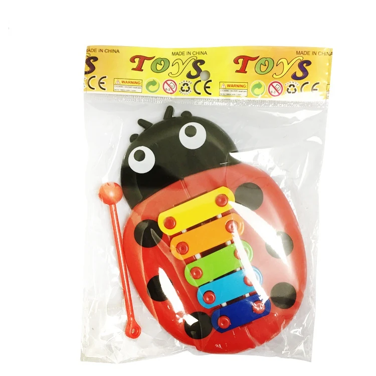 Детская Божья коровка головоломка насекомое ручная, ударная игрушечный ксилофон для детей раннего обучения музыки фортепиано ударный инструмент развивающие игрушки - Color: B