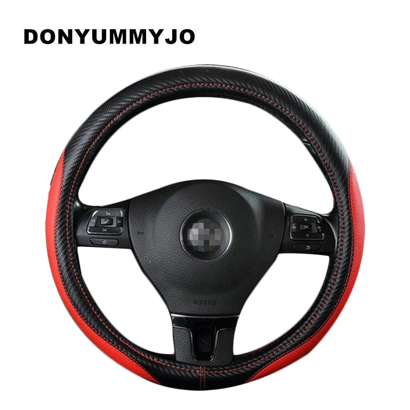 

DONYUMMYJO NEW 2018 Car Steering Wheel Cover Microfiber Leather Size M For Hyundai solaris elantra i30 mazda 3 6 etc. Most Cars