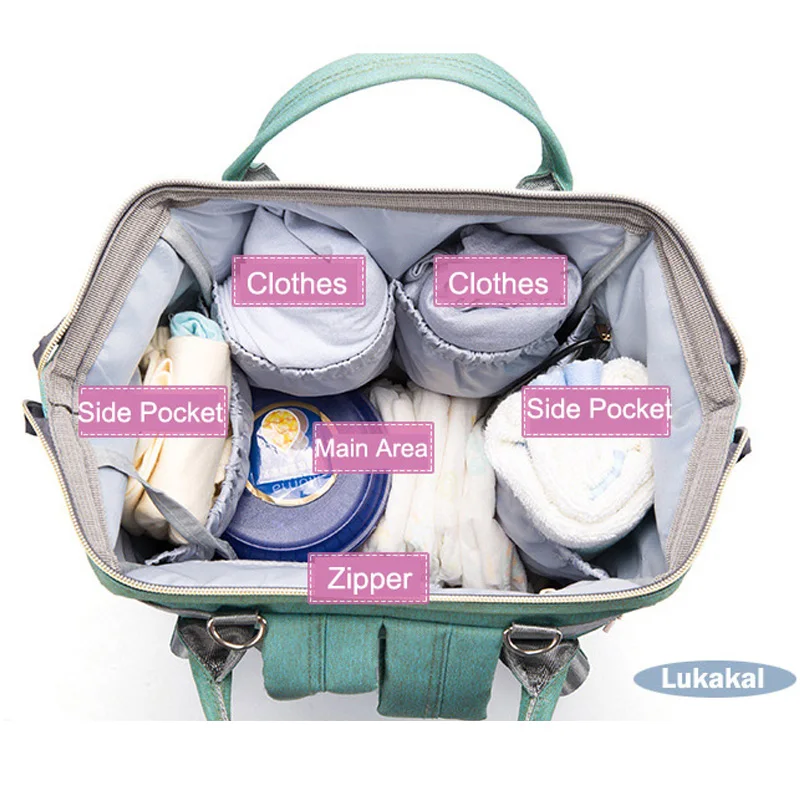  2019 USB Interface Mummy Bag Backpack Large Capacity WaterProof Baby Diaper Bag Maternity Carry Bol