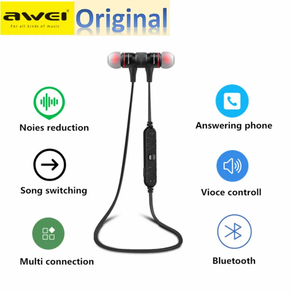 

AWEI A920BL Update Version Bluetooth V4.1 Earphone Wireless Headphone With Microphone Neckband Headset Auriculares kulakl
