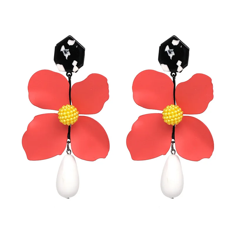 Big Earings Flowers Jewelry 2018 Trendy Earrings Boho Vintage Indian Ethnic Dangle Charms Big Flower Earrings For Women