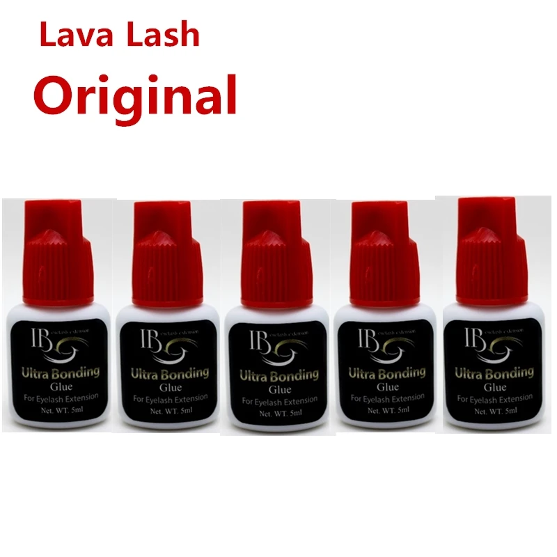 Lote de Secagem Extensões de Cílios Frete Grátis Original Coreia Ibeauty Ultra Colagem 5 Garrafas - Rápida Cola Tampa Vermelha 5ml ib 10 extensões de cílios cola tampa vermelha 5ml
