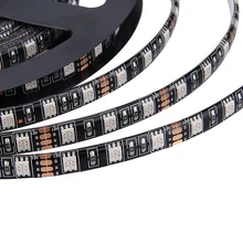 Tira de led, 5050 preto/branco pcb dc12v flexível 60 led/m 5 m/lote rgb 5050 led strip.5m/lote