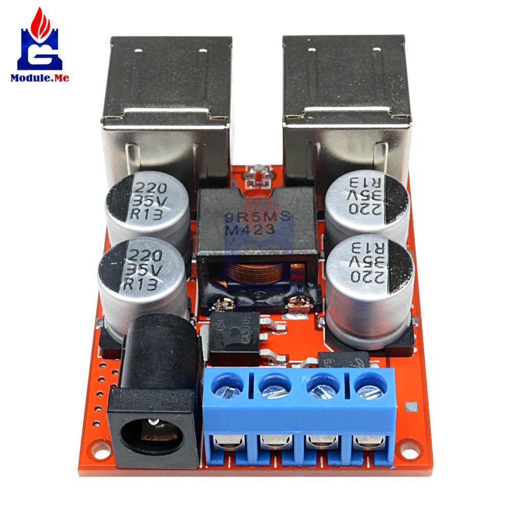 

Vehicle Charging Board Power Supply Depressurization Module 4 port USB Output mobile Charger DC-DC 8V-35V 5V 8A