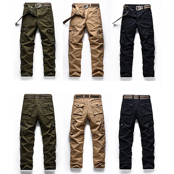 Big Size 30-48 Multi Pocket Cargo Pants Fashion Mens Outdoor Army Casual Cotton Trousers  