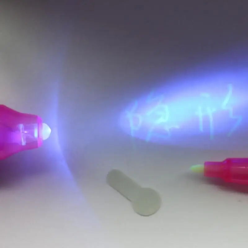 Светящийся светильник-ручка Волшебная фиолетовая 2 в 1 УФ-черный светильник комбинированный рисунок с большой головкой невидимая чернильная ручка Обучающие Развивающие игрушки для детей