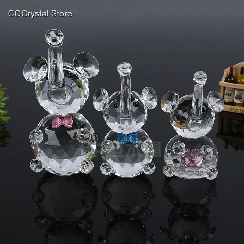 

Crystal Bow tie Elephant Paperweight , Glass Animal Elephant Figurines Ornament,Elephant Ladies and Gentlemen,Mother's day Gifts