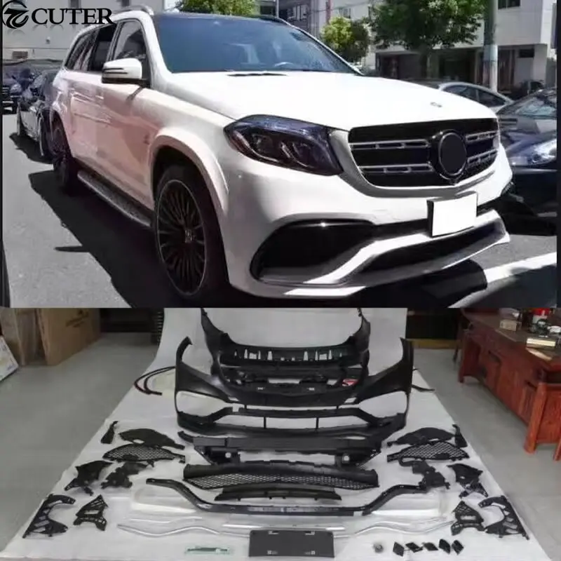 X166 GLS400 GLS63 AMG стиль кузова Комплект PP Неокрашенный Передний Задний бампер для Mercedes Benz X166 GLS500 GLS63 AMG Комплект кузова