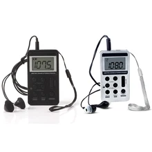 Портативное портативное минирадио FM/AM цифровой приемник с перезаряжаемой батареей и наушником радио+ шнурок