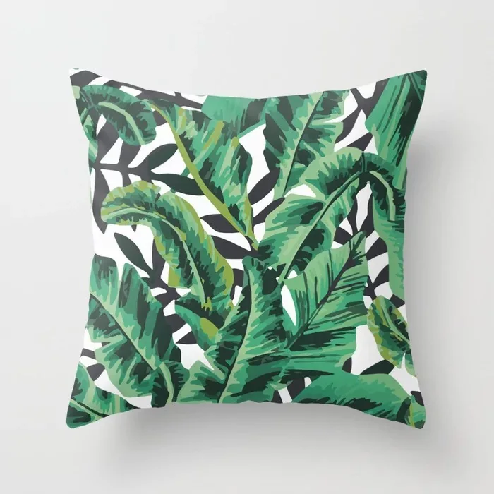 Elife тропический зеленые листья подушка с изображением кактуса, полиэстеровая накидка с Спальня декоративные для дивана автомобильное кресло подушка диванная подушка чехол размером 45*45 см - Цвет: 7