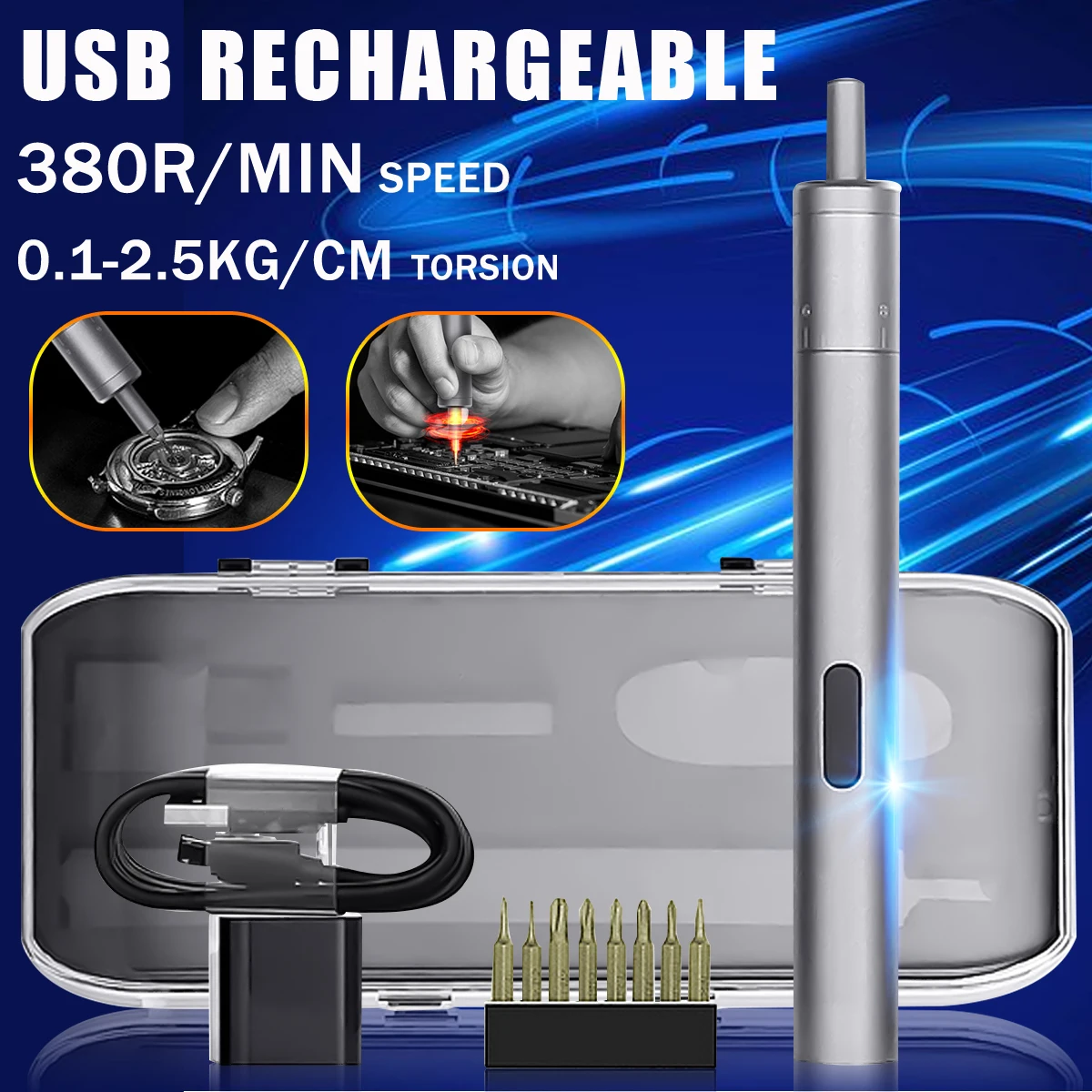 

Portable Handheld Smart Cordless Electric Screwdriver Lithium-ion Rechargeable Household For Phone Camera Precise Repair Tools