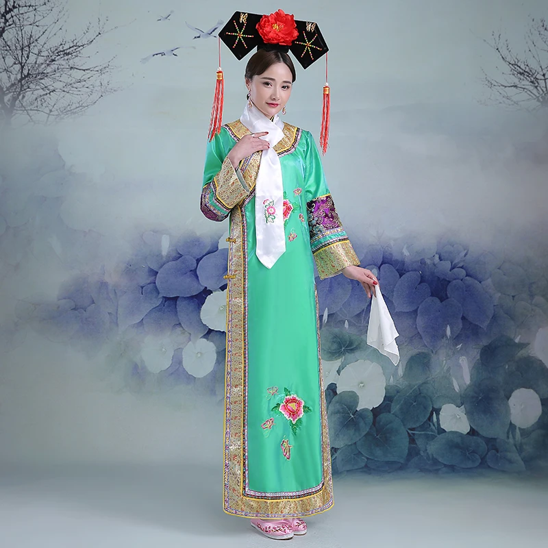 5 цветов Вышивка девушка Принцесса Династии Цин женский Костюм Hanfu древний суд платье для косплей сценическое