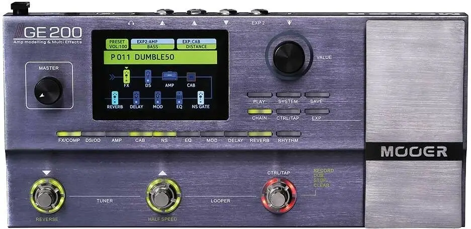 Mooer GE200 Amp моделирование мульти эффект педаль процессора с 26 ИК динамик кабина модель 52 второй петлер 55 моделей усилителя