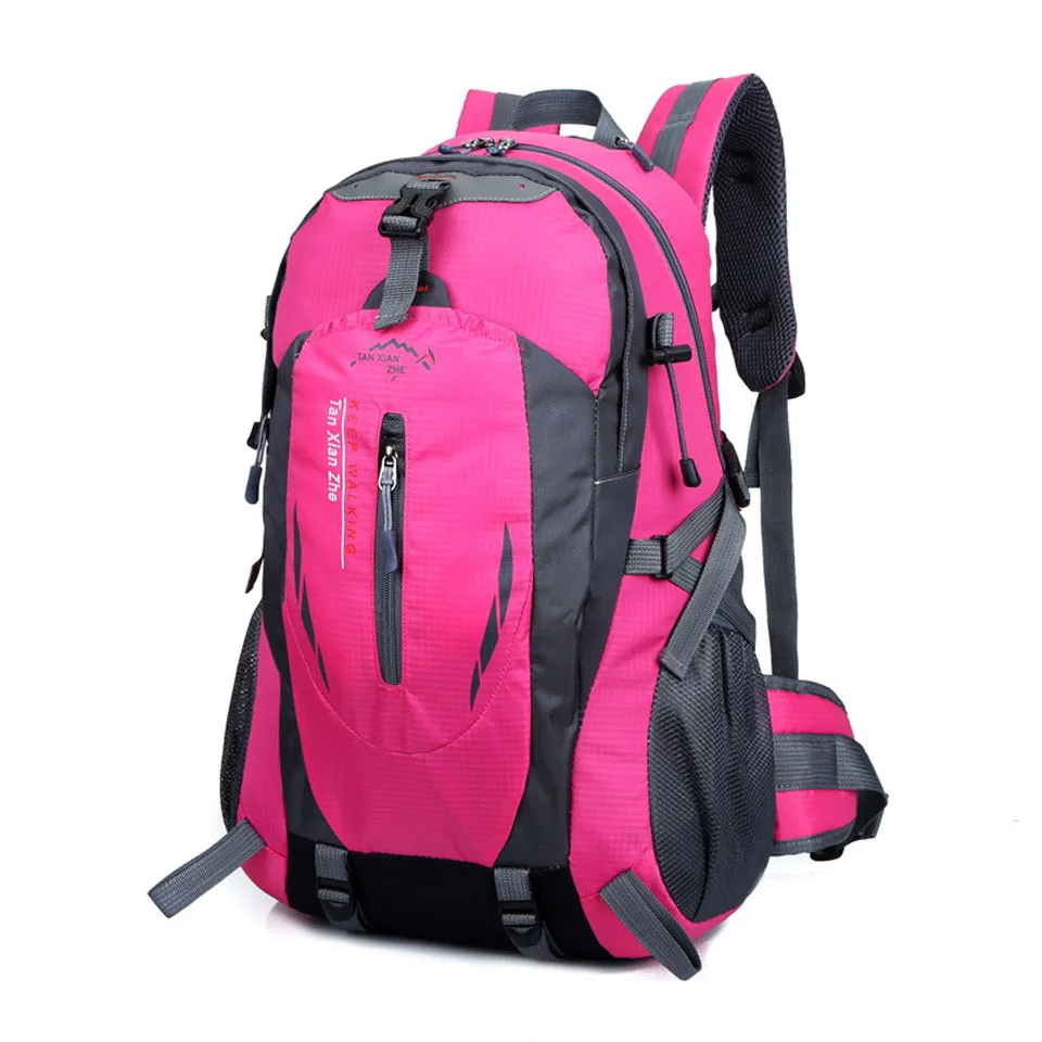 40L рюкзак для мужчин и женщин спортивная сумка для активного отдыха походный рюкзак для альпинизма дорожная сумка для альпинизма походные рюкзаки водонепроницаемые сумки - Color: Pink Color