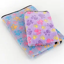 Winter Warm Dogs Mat Paw Print Pet Blanket For Cats Bed Soft Fleece Dog Cat Puppy Sleep Blanket Beds Towel Pet Supplies 3 Colors майка print bar cat sleep