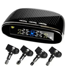 Car Tire Pressure Monitor Wireless 4 External or Internal Sensors LCD Color Displaying Solar Power Charging Tire Pressure Alarm