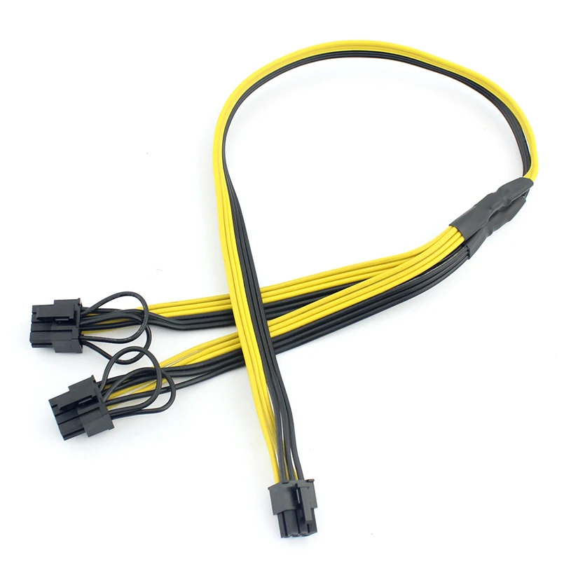 PCI E PCI Express 6Pin to Dual 2 Port 8Pin 6+2 Pin Adapter GPU Video Card Power Cable Module