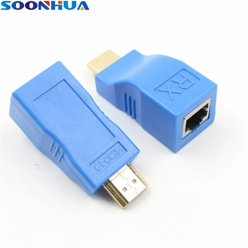 

SOONHUA 30M HDMI Extender Transmitter Supported 480i Up to 1080p 3D DTS Digital TX RX HDMI V1.4 Ethernet Cable For TV Projector