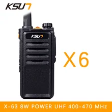 (6 PCS)Black Walkie Talkie UHF 400-470 MHz MINI-handheld transceiver two way Ham Radio communicator