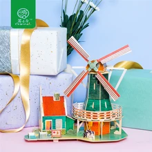 Robud 3D DIY кукольный домик с светодиодный светильник миниатюрный кукольный домик модель здания игры, игрушки для детей, Рождественский подарок на год SJ305