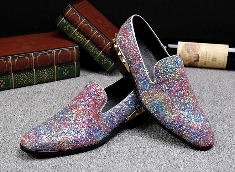 Partie Véritable Chaussures Robe À Mariage La Oxford Mode Hommes 3 1 Shinny De Italie Main Mocassins 2018 2 Nouveau Glitter Cuir aqSxIOxw