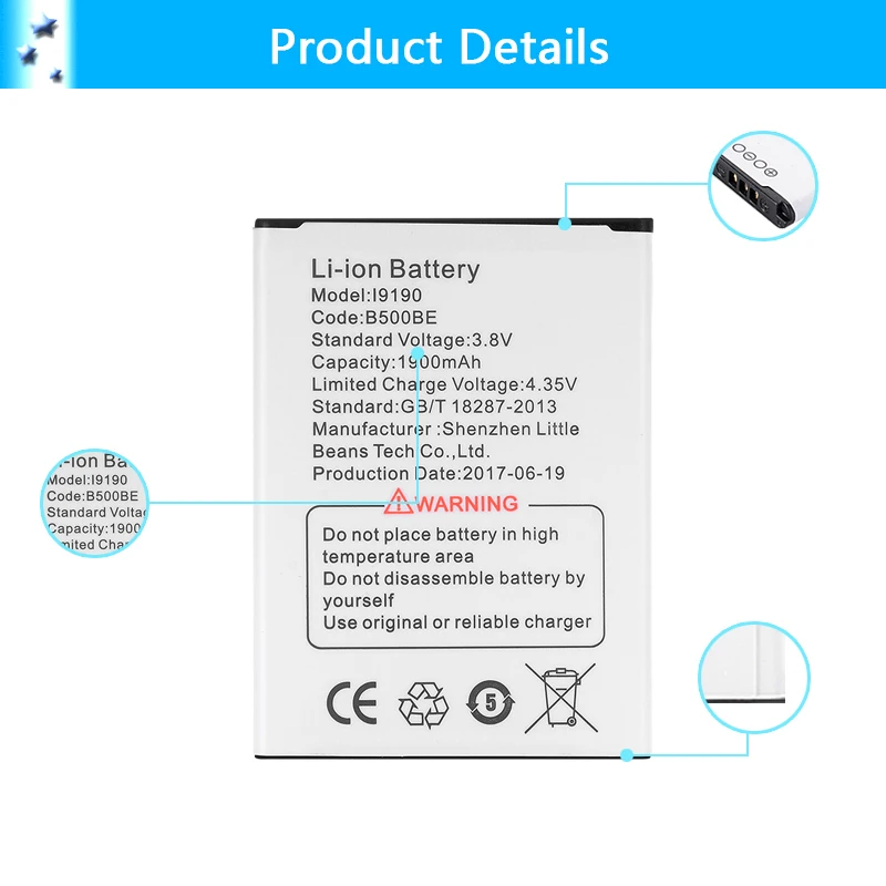 100% Оригинальный аккумулятор Nephy для Samsung Galaxy S4 mini i9190 i9192 GT 1900mAh 2019 новый