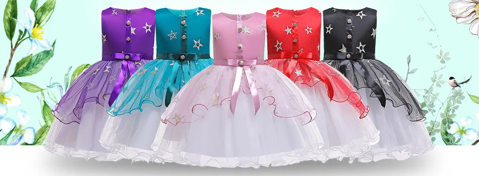 Детская кружевная вышитая юбка; платье принцессы для девочек; нарядное платье с цветочным узором для дня рождения; Рождественская одежда для маленьких девочек