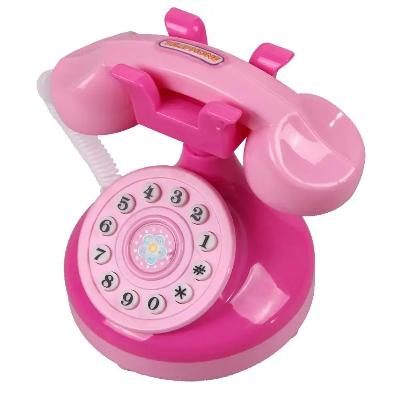 Розовый телефон игрушка образования детей Emulational Пластик телефон претендует игрушки для девочек электронные Розовый игрушка телефон