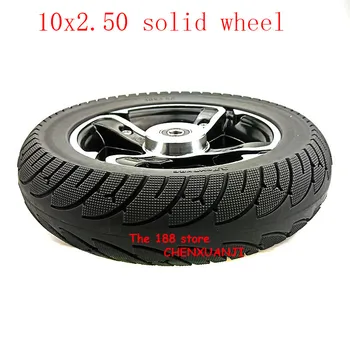 

10 inch solid wheels 10x2.50 explosion-proof Solid Tyres & aluminum alloy Disc brake hole rims for 8/10 inch Electric Scooter