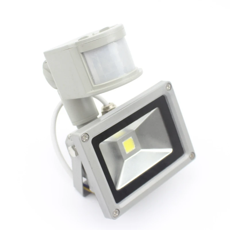 

PIR 10W LED flood lamp AC110V 220V input waterproof spotlight For Solar system garage security Motion Sensor Time Lux adjustable