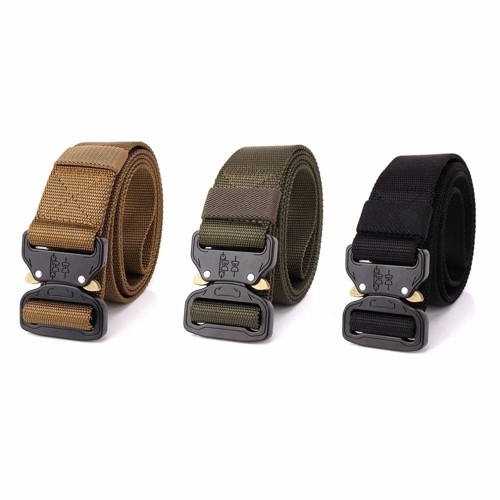 

2018 Male Tactical Belt Adjustable Military Waist Belt Wide Nylon Belts Quick Unlock Multifunctional Outdoor Training Belt